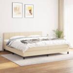 vidaXL krémszínű szövet rugós ágy matraccal 200 x 200 cm (3140086)