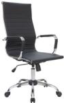  Főnöki szék, textilbőr borítás, krómozott lábkereszt, Preston , fekete (PRESTON III PU-TEXBŐR FEK)