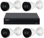 Dahua Kit supraveghere IP Dahua 4 camere 2MP IR 30m IP67 PoE si NVR 4 canale PoE SMD Plus 12 MP SafetyGuard Surveillance