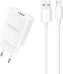 Dudao A4EU hálózati töltő 1xUSB-A csatlakozással és USB-A - microUSB kábellel 2.1A - fehér