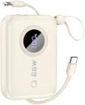 Dudao K-14 powerbank rögzített Lightning és Type-C kábellel 10000mAh - bézs színű