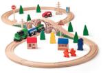 Woodyland Trenulet din lemn cu cale ferata in forma de 8 si locomotiva cu baterie (91121) Trenulet