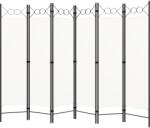 vidaXL Параван за стая, 6 панела, бял, 240x180 cм (320711)