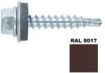 STARK FIX Surub autoforant STARKFIX, cu cap hexagonal si saiba EPDM, pentru metal, 4, 8x35, RAL8017, 250buc (281427)