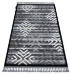 Berber Szőnyeg MAROC P658 Hópelyhek fekete / szürke Rojt Berber shaggy 160x220 cm (GR4089)