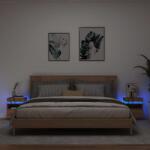 vidaXL 2 db kézműves tölgy éjjeliszekrény LED-fényekkel 40x39x48, 5 cm (857661)