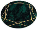 Glamour Kizárólagos EMERALD szőnyeg 1022 kör - glamour, elegáns márvány, geometriai üveg zöld / arany kerék 160 cm (AF525)