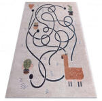  Szőnyeg FUN Game gyerekeknek, játék, láma bézs 160x220 cm (O568)