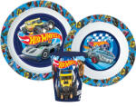 Stor Hot Wheels Blue Fire étkészlet, micro műanyag szett pohárral 260 ml (STF11167)