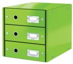 LEITZ Irattároló, laminált karton, 3 fiókos, LEITZ „Click&Store, zöld (E60480054)