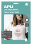 APLI Fólia, vasalható, A4, tintasugaras nyomtatóba, fehér pólóhoz, APLI (FOTA4128) - becsiirodaker