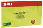 APLI Öntapadó jegyzettömb, 125×75 mm, 100 lap, APLI „Funny, zöld (LNP15004)