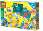 Ses Creative Set pictura pentru copii mici, Picteaza animale cu mainile, 16 planse, 4 culori acuarele, 24 stickere, +12 luni (14443)