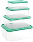 TOO KT-144 4 db-os téglalap ételtároló doboz szett 800ml+1.800ml+2.800ml+4.800ml (KT-144) - officedepot