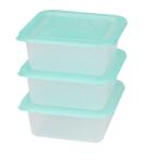 FLAIR 80052 Freezy 1, 2L 3 db-os smaragdzöld négyzetes ételtároló hűtődoboz (80052) - officedepot