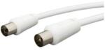  Szerelt koax kábel 3m vezetékkel fehér (koax dugó-koax aljzat) 20124 (20124)