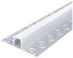 Optonica alumínium profil hidegburkolathoz opál búrával LED szalaghoz 2m komplett 5112