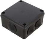 PW Pawbol falon kívüli kötődoboz gumi bevezetővel 100x100x50 mm műanyag fekete UV-álló IP65 S-BOX 106C (S-BOX 106C)