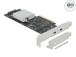 Delock PCI Express x8 - 2 x külső USB 20 Gbps (USB-C 3.2 Gen 2x2) (89009) (89009) - aqua