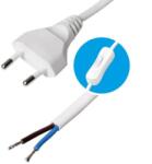 USE Home N 2K-2/WH hálózati csatlakozókábel kapcsolóval, 2 m, H03VVH2-F 2x0, 75 mm2 kábellel, egypólusú kapcsolóval, max. 460W, fehér (N 2K-2/WH)