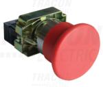 Tracon Gombafejű vésznyomógomb, fémalapra szerelt, piros, nem reteszel 1×NC, 3A/400V AC, IP42, d=40mm (NYGBC42P)