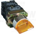 Tracon Világítókaros kapcsoló, sárga, LED, 3állás, rugóv. izzó n. 1×NC+1×NO, 3A/400V AC, IP42 (NYGBK5565S) - kontaktor