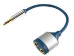 USE Home AC 16M audió átalakító kábel, elosztó, 3, 5mm sztereó dugó, 2 aljzat, 15cm (AC 16M)