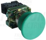 Tracon Gombafejű nyomógomb, fémalapra szerelt, zöld 1×NO, 3A/400V AC, IP42, d=40mm (NYGBC31Z)