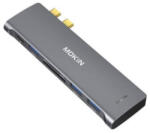 Mokin 6a2-ben USB-C Macbook dokkoló 3xUSB-A, 1xUSB-C, 1xSD/MicroSD olvasó ezüstszínű (MUC2205)