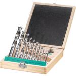 Fortis Fa csigafúró készlet HSS 11 részes 4.5. 6.7. 8.9. 10.12. 14.16mm és 1 volfrám-karbid süllyesztő (8504821355)
