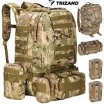 TRIZAND Раница тактическа, военна, HQ, с 2 отделения и 3 джоба, 500x160x600мм, TRIZAND (UNI-09206)