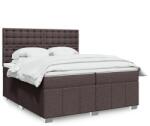 vidaXL sötétbarna szövet rugós ágy matraccal 200 x 200 cm (3291792)