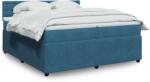 vidaXL kék bársony rugós ágy matraccal 200x200 cm (3287846)