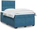 vidaXL kék bársony rugós ágy matraccal 120 x 190 cm (3293174)