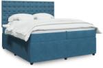 vidaXL sötétkék bársony rugós ágy matraccal 200x200 cm (3292446)