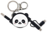  Legami töltő többfunkciós, kulcstartó, USB, Micro USB, Type C, fény, pandás STARTECH (TRC0003)