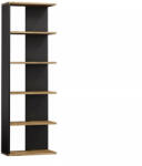 Signal Corner Modern Wotan Tölgy-Fekete Nyitott Polcos Könyvespolc (SIG-CORNERDWC)