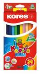 Kores Színes ceruza készlet, háromszögletű, jumbo, KORES "Kolores Jumbo", 24 különböző szín (93524) - mystock