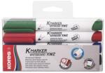 Kores Tábla- és flipchart marker készlet, 1-3 mm, vágott, KORES "K-Marker", 4 különböző szín (20845)