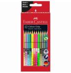 Faber-Castell Színes ceruza készlet, háromszögletű, FABER-CASTELL "Colour Grip", 12 különböző szín (201569)