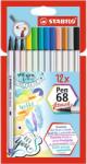 STABILO Ecsetirón készlet, STABILO "Pen 68 brush", 12 különböző szín (568/12-21) - mystock