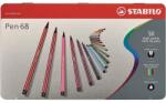 STABILO Rostirón készlet, 1 mm, fém doboz, STABILO "Pen 68", 50 különböző szín (6850-6)