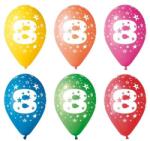  Léggömb, 26cm, számos, 8, 5db/cs (11-PRINT8)
