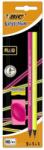 BIC Grafitceruza BIC Eco Evolution Black HB hatszögletű 2 db-os fluo+radír+hegyező (942080)
