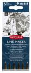 Derwent Tűfilc szett, 0, 05/0, 1/0, 2/ 0, 3/0, 5/0, 8 mm, DERWENT "Line Marker", fekete (2305559)