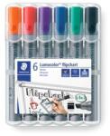 STAEDTLER Flipchart marker készlet, 2-5 mm, vágott, STAEDTLER "Lumocolor 356 B", 6 különböző szín (356 B WP6) - mystock