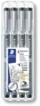 STAEDTLER Tusfilc készlet, STAEDTLER "Pigment Liner 308", fekete, 4db/cs (308 WP4)