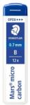 STAEDTLER Grafitbél, B, 0, 7mm, STAEDTLER "Mars Micro Carbon 250", 12szál/tubus (250 07-B) - mystock