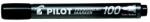 Pilot Alkoholos marker, 1-4, 5 mm, kúpos, PILOT "Permanent Marker 100", fekete (SCA-100-B)