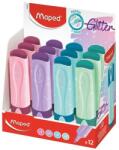 Maped Szövegkiemelő display, 1-5mm, MAPED "Glitter Fluo Peps", vegyes pasztell színek, 12db/disp (742038)